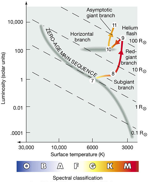 A Hertzsprung-Russell-diagram (HRD)